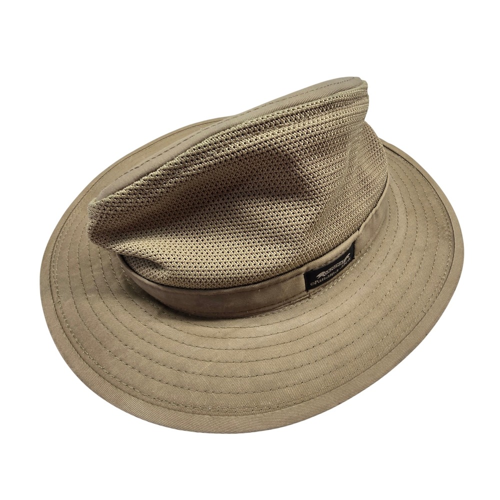 Vintage Panama Jack Safari Sun Hat Mens 6"x8" Khaki Mesh Breathable Hiking